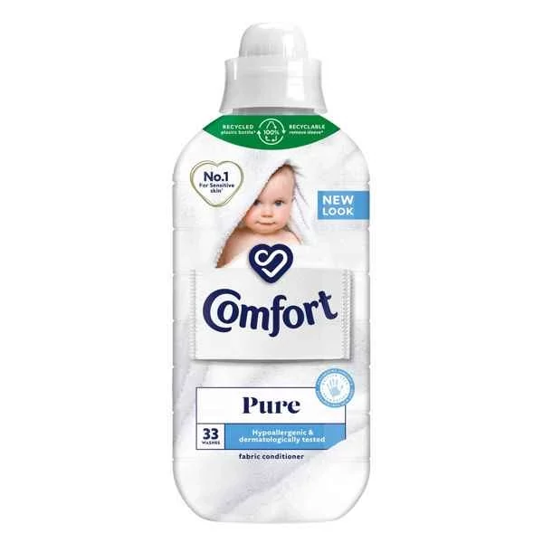 نرم کننده لباس کامفورت Comfort مدل Pure مناسب پوستهای حساس مناسب برای 33 بار شستشو حجم 990 میل