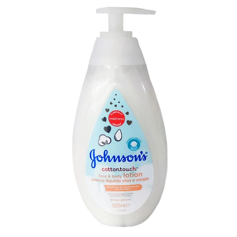 لوسیون صورت و بدن جانسون مدل Johnson's CottonTouch مخصوص کودکان حجم 500 میل اروپایی