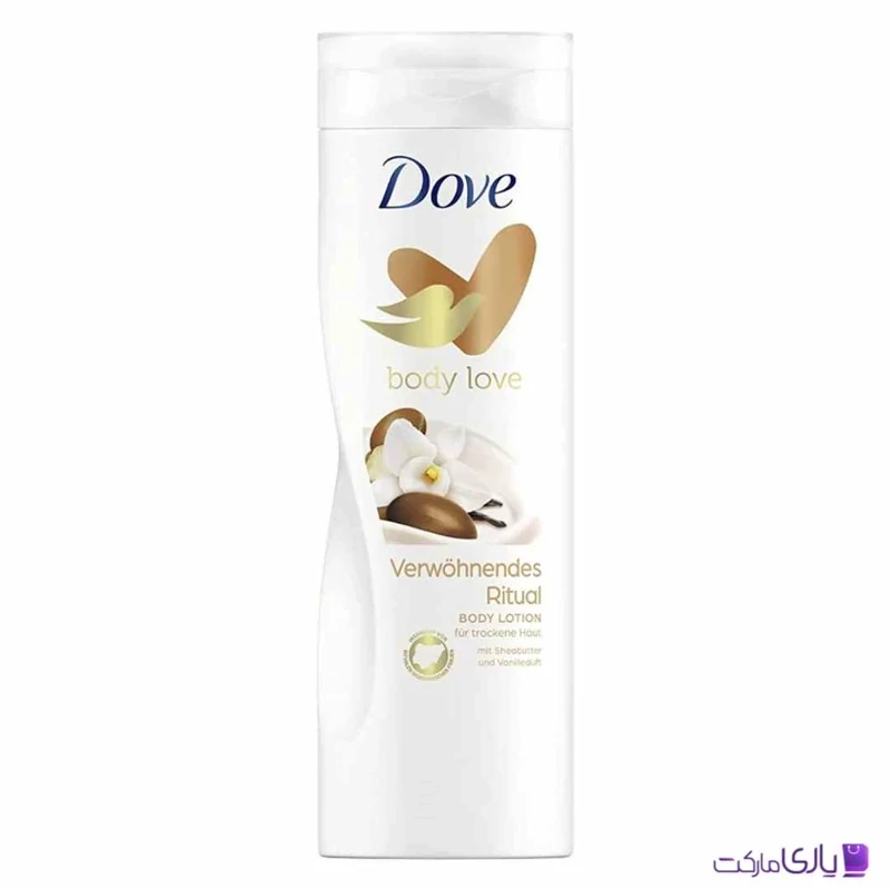 لوسیون بدن Body Love داو Dove مدل Glowing Care حاوی شی باتر و وانیل حجم 400 میل