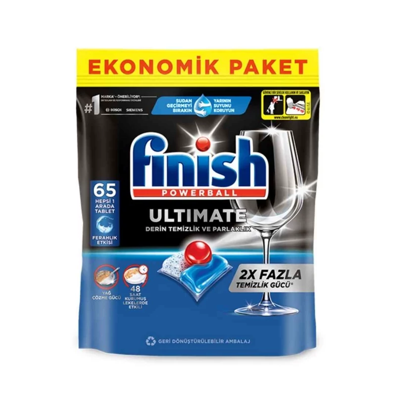 قرص ظرفشویی فینیش Finish مدل Ultimate بسته 65 عددی