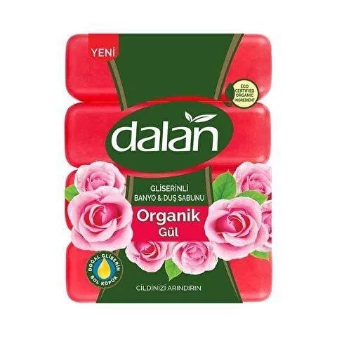 صابون دالان حاوی گلیسیرین با رایحه گل رز ارگانیک بسته 4 عددی 600 گرم