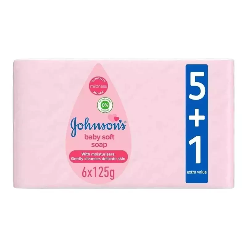 صابون بچه جانسون Johnsons مدل Pink بسته 6 عددی (125 گرمی)