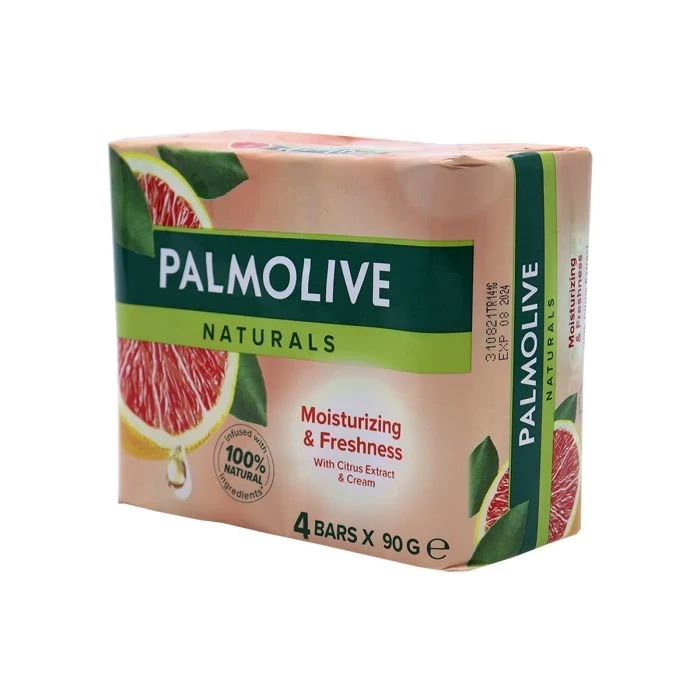 صابون پالمولیو Naturals مرطوبکننده و طراوتبخش با عصاره مرکبات بسته 4 عددی 90 گرمی
