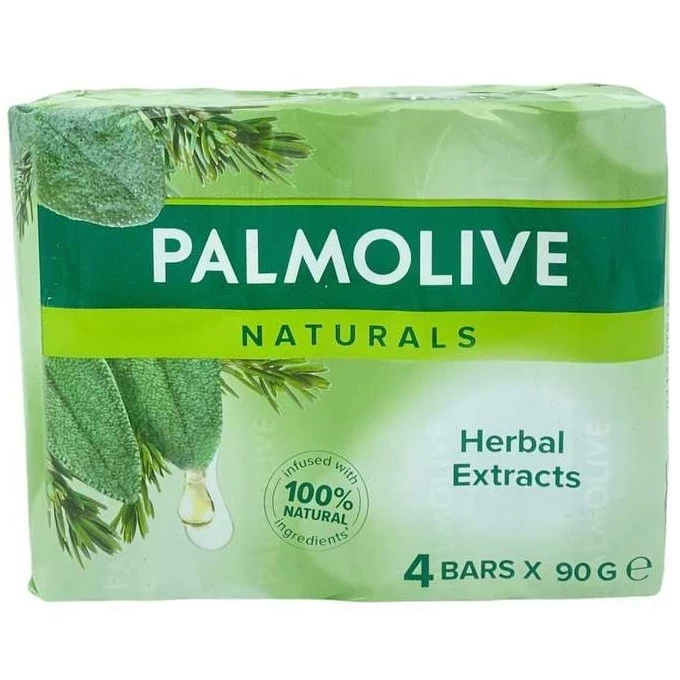 صابون پالمولیو Naturals با عصارههای گیاهی و پاکسازی ملایم و احیاکننده بسته 4 عددی 90 گرمی