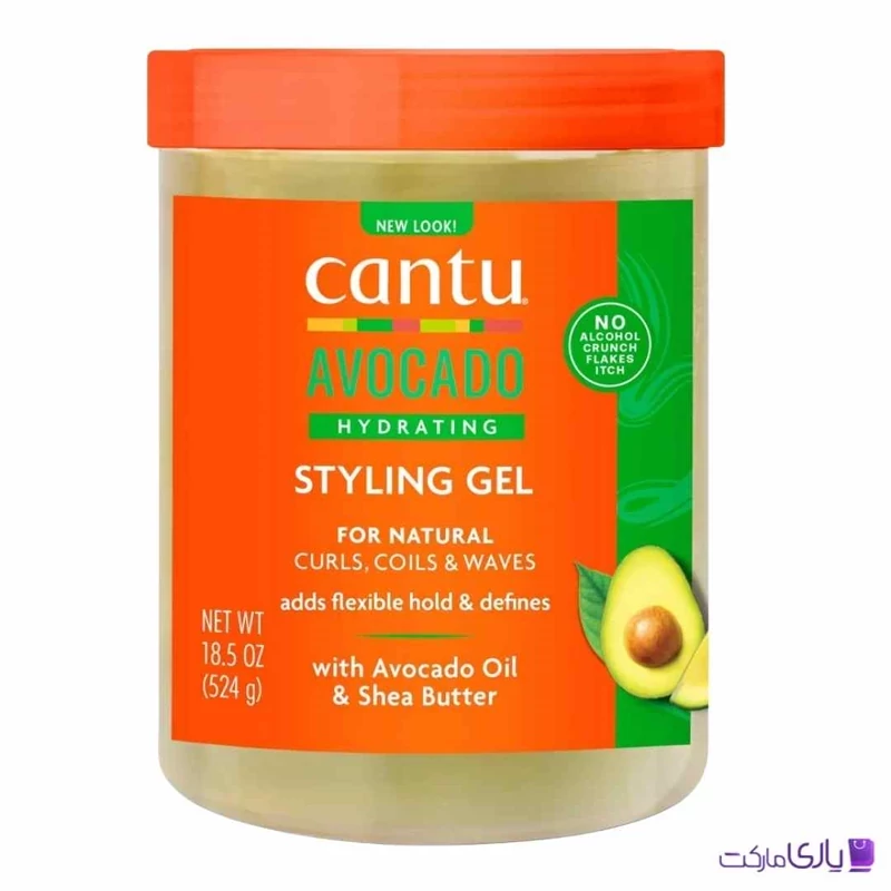 ژل مو حالت دهنده و آبرسان موهای فر کنتو Cantu حاوی روغن آووکادو حجم 524 گرم