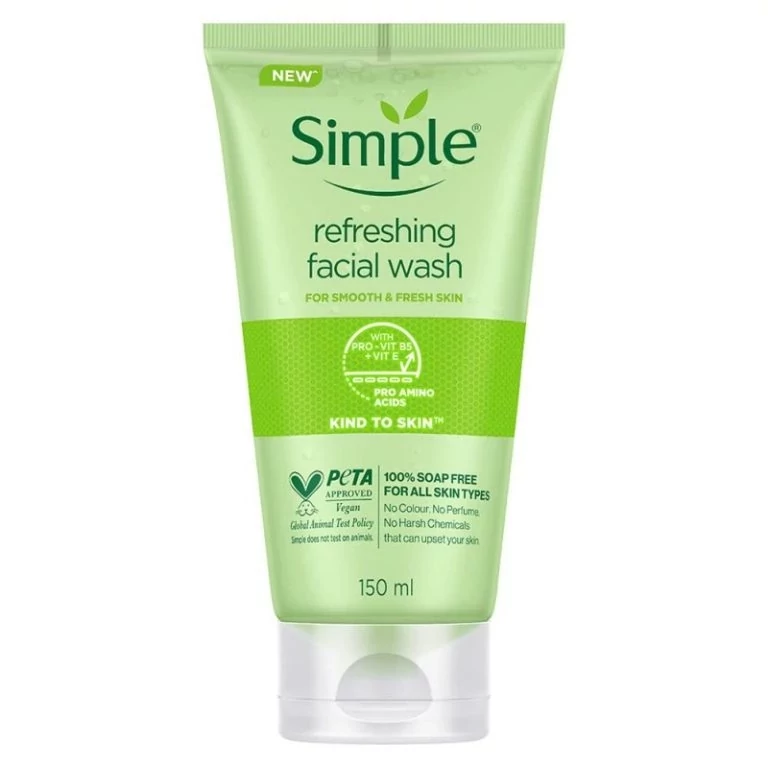 ژل شستشوی سیمپل شاداب کننده و طراوت بخش 150 میل Simple refreshing facial wash