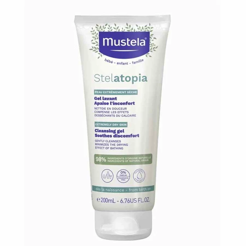 ژل پاککننده استلاتوپیا Stelatopia ماستلا Mustela مخصوص پوستهای بسیار خشک حجم 200 میل