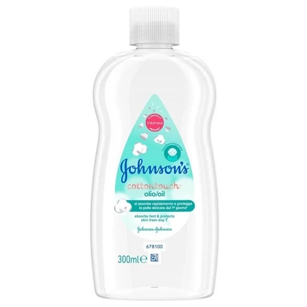 روغن بدن کودک جانسون مدل Johnson's CottonTouch Oil حاوی روغن پنبه و ویتامین E حجم 300 میل اروپایی