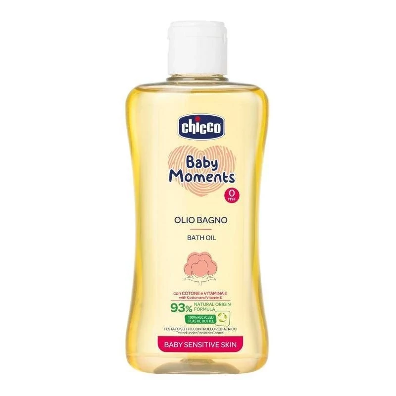 روغن بدن چیکو Chicco پنبه دانه 93% olio bagno ارگانیک حجم 200 میل