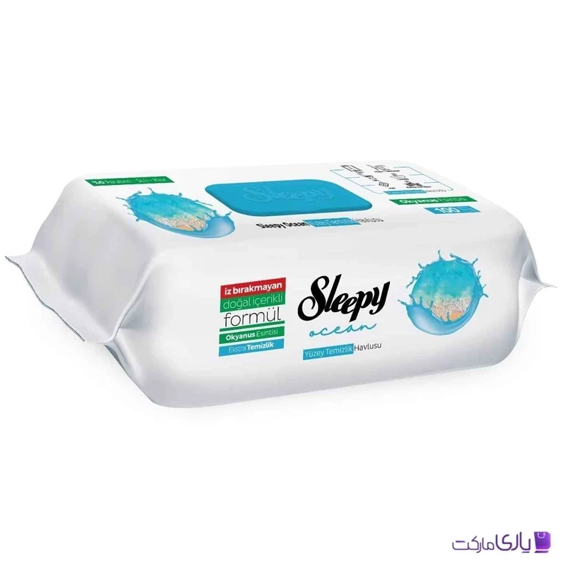 دستمال مرطوب سطوح اسلیپی Sleepy رایحه اقیانوس بسته 100 عددی