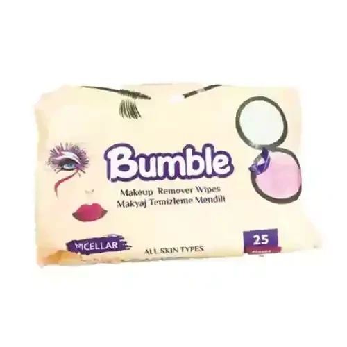 دستمال مرطوب پاککننده آرایش میسلار بامبل Bumble بسته 25 عددی