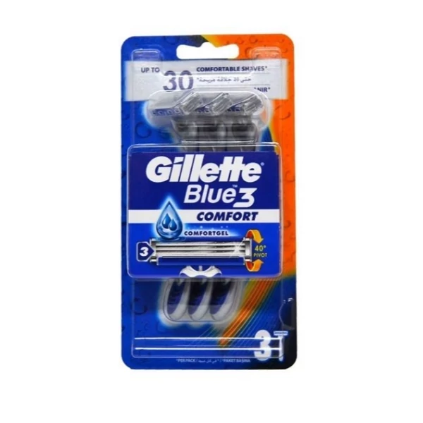 خودتراش مردانه 3 تیغ ژیلت مدل Blue 3 Comfort بسته 3 عددی