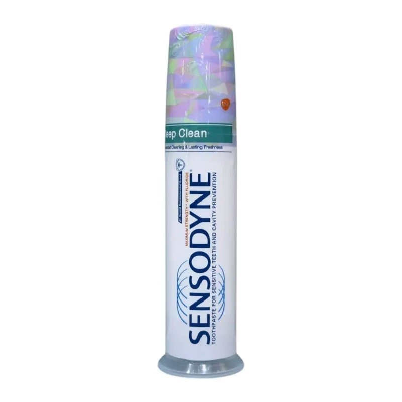 خمیر دندان پمپی سنسوداین مدل Deep Clean مناسب برای دندانهای حساس و پیشگیری از پوسیدگی حجم 100 میل