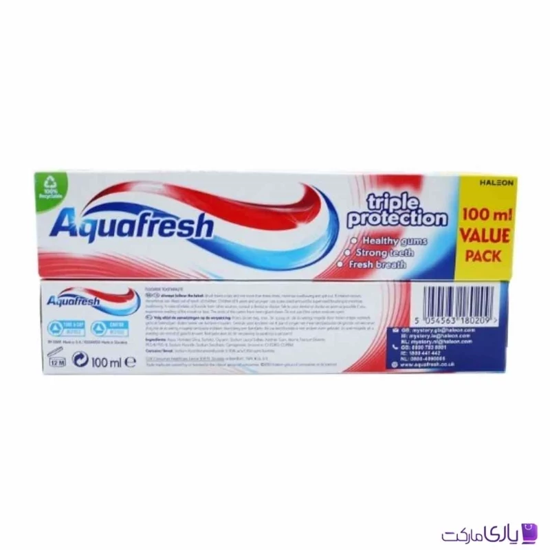 خمیر دندان آکوافرش Triple Protection حفاظت سهگانه حجم 100 میل