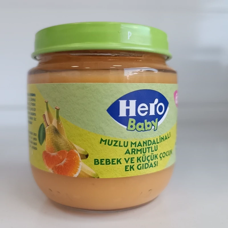 پوره مخلوط موز، نارنگی و گلابی 120 گرم هیرو بیبی Hero Baby