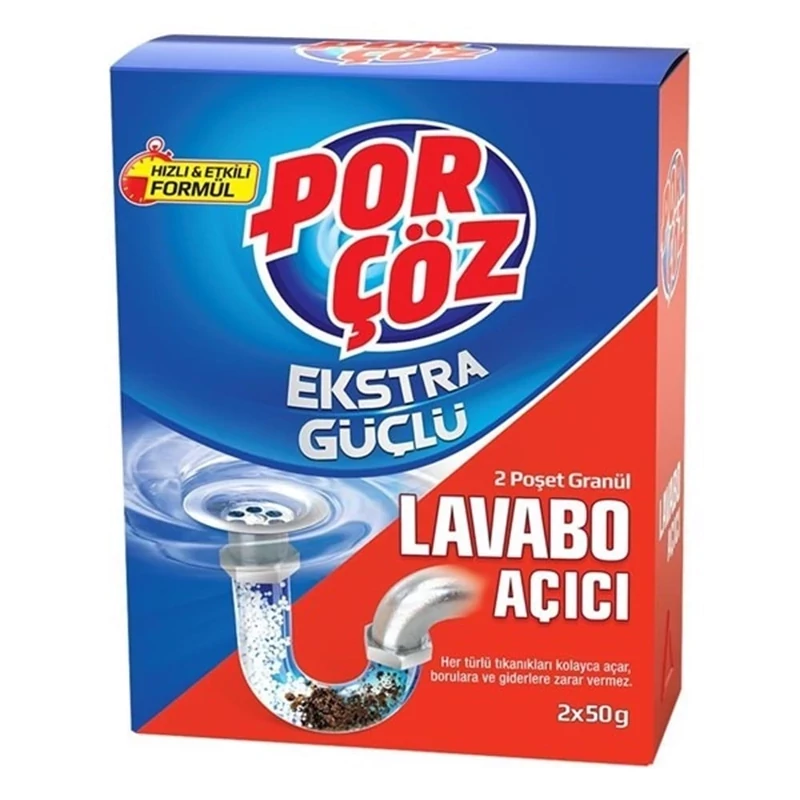 پودر لوله باز کن سینک و روشویی پورچوز بسته 2×50 گرم