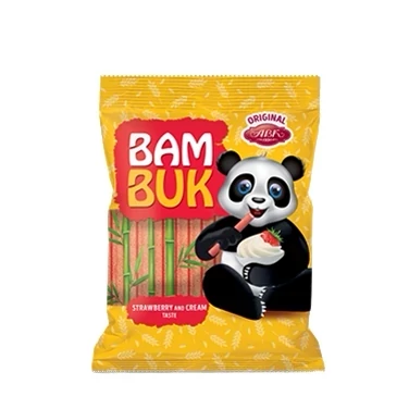 بیسکوییت مغز دار بام بوک BAM BUK با طعم توت فرنگی حجم 200 گرم