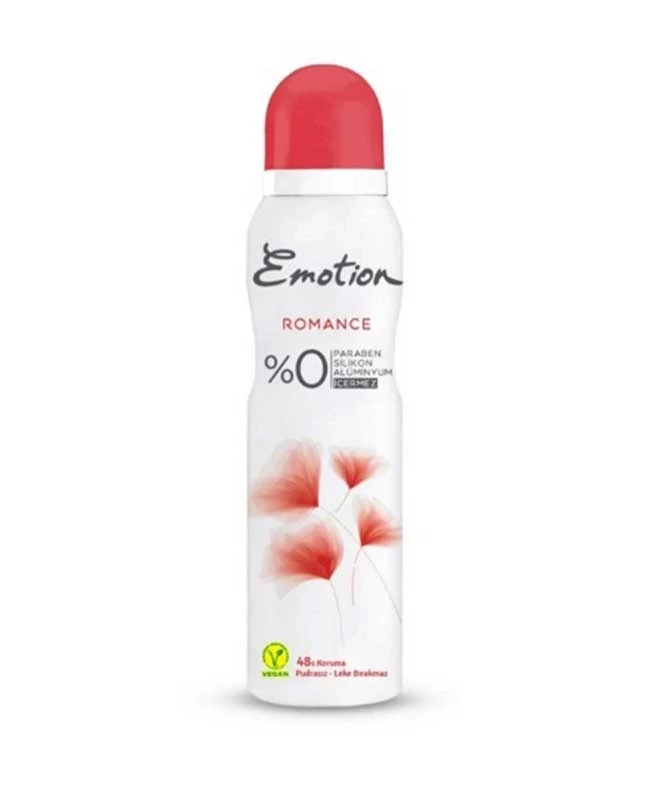 اسپری دئودورانت زنانه ایموشن آبی Emotion مدل Romance حجم 150 میل