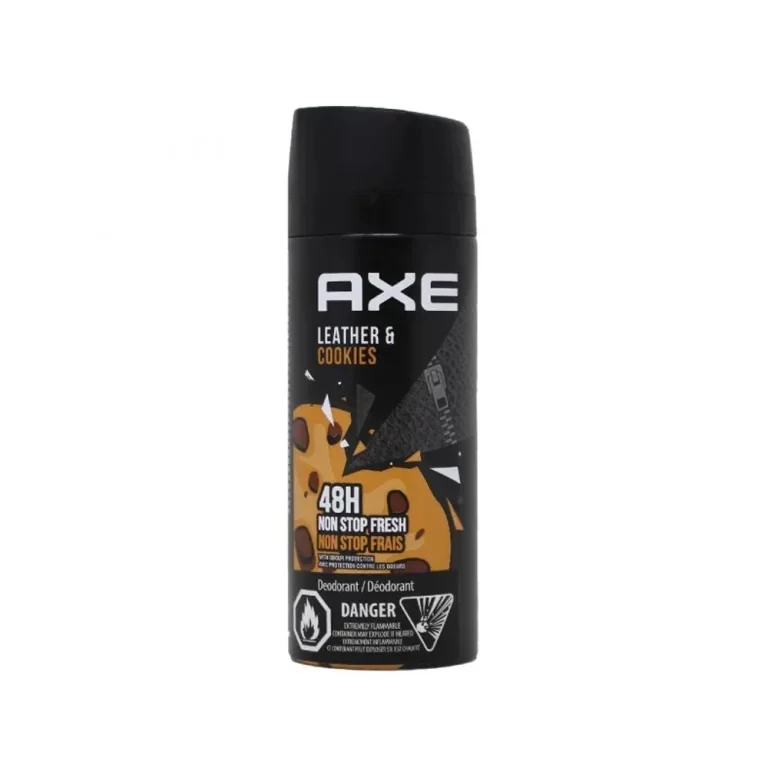 اسپری دئودورانت اکس حجم 150 میل رایحه AXE LEATHER AND COOKIES