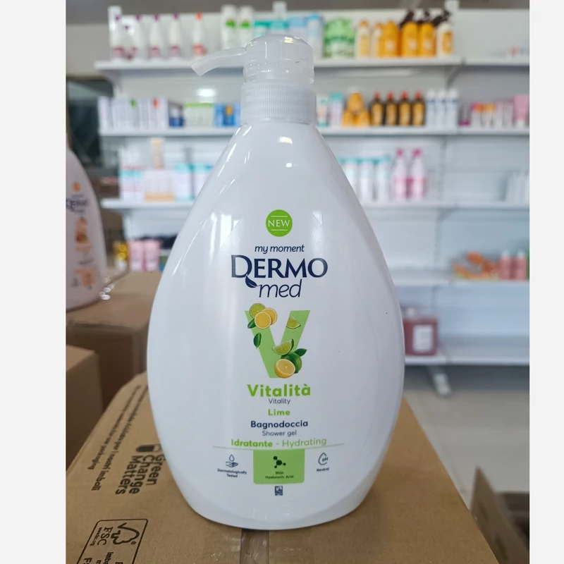 شامپو بدن آبرسان لیمویی درمومد Dermomed مدل lime Vitalita حجم 1 لیتری