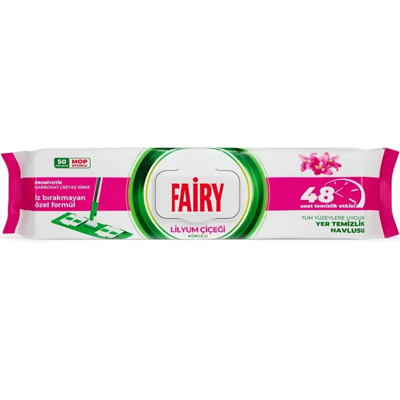 دستمال مرطوب مخصوص طی فایری با رایحه لیلیوم  Lilyum Cicegi بسته 50 عددی