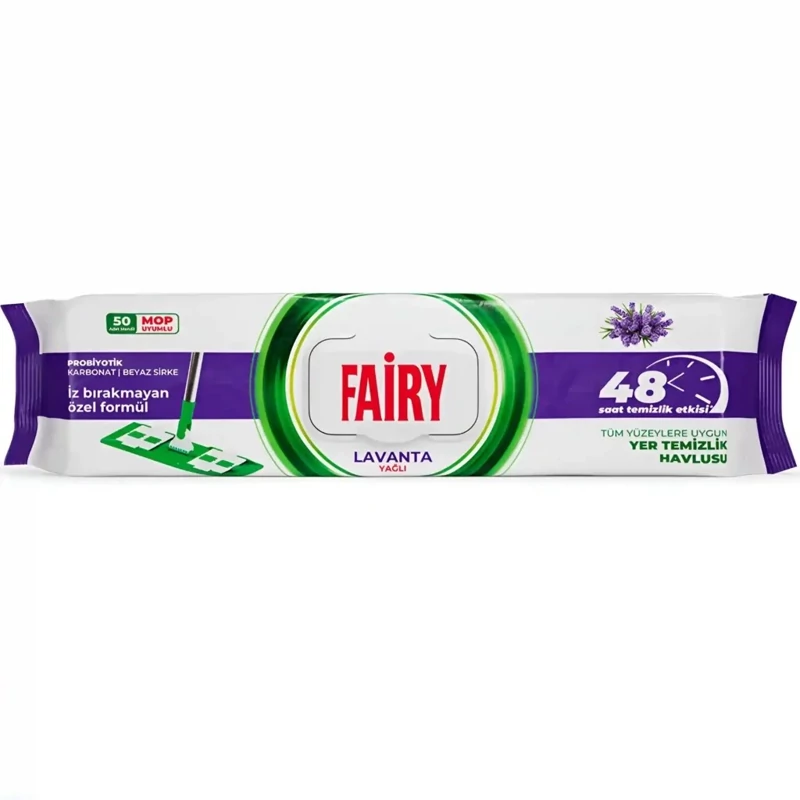 دستمال مرطوب مخصوص طی فایری با رایحه اسطوخودوس  Lavanta Yagli بسته 50 عددی