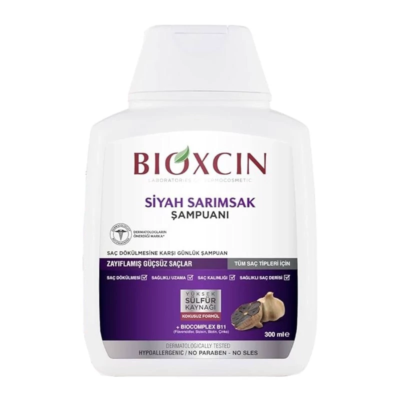 شامپو ضد ریزش مو بیوکسین مدل سیر سیاه مناسب تمامی موها 300 میل مدل BIOXCIN Siyah Sarimsak