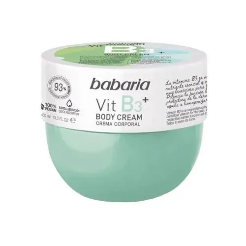 کره بدن باباریا مرطوب کننده ویتامینB3 پوست حساس 400میل