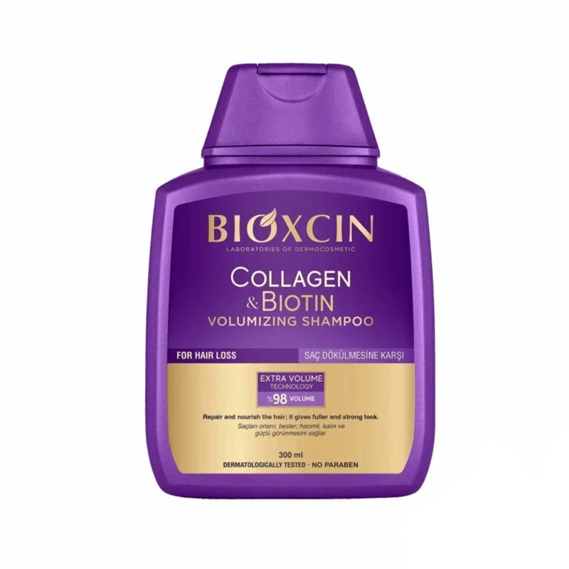 شامپو ضد ریزش مو بیوکسین مدل کلاژن و بیوتین مناسب حجم دهنده 300 میل مدل Bioxcin Collagen  Biotin