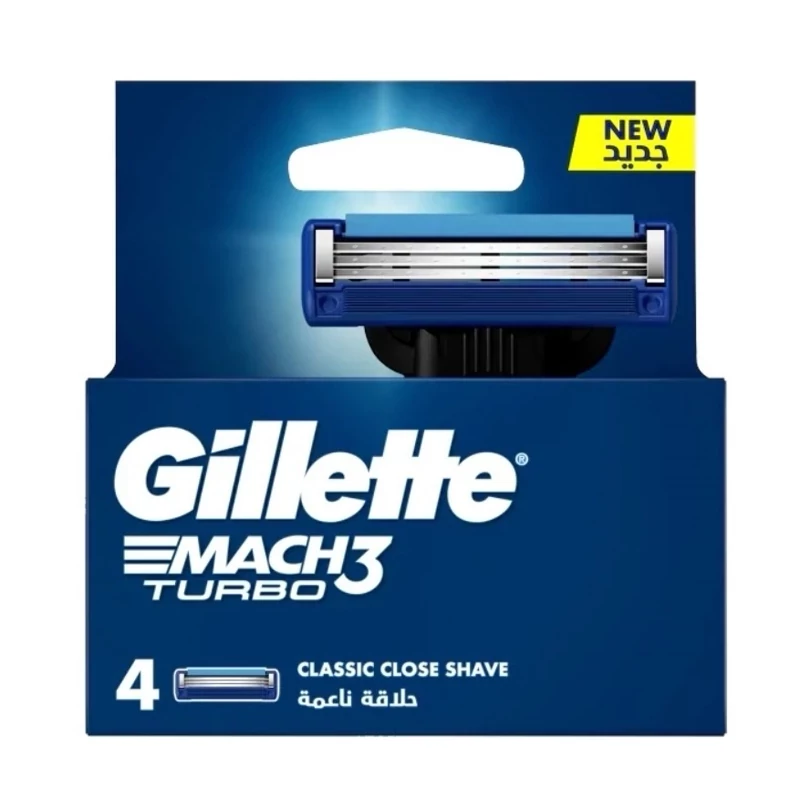 یدک تیغ اصلاح ژیلت مدل MACH3 TURBO بسته 4 تایی