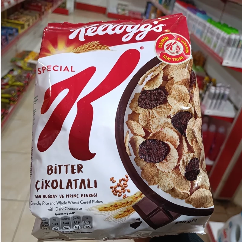 کورن فلکس کیسه ای کلاگز اسپشال کی طعم شکلات تلخ400گرمی