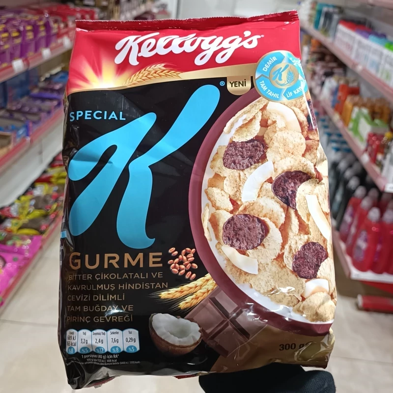 کورن فلکس با شکلات تلخ و نارگیل پرک 300 گرم اسپشیال کی گورمه کلاگز