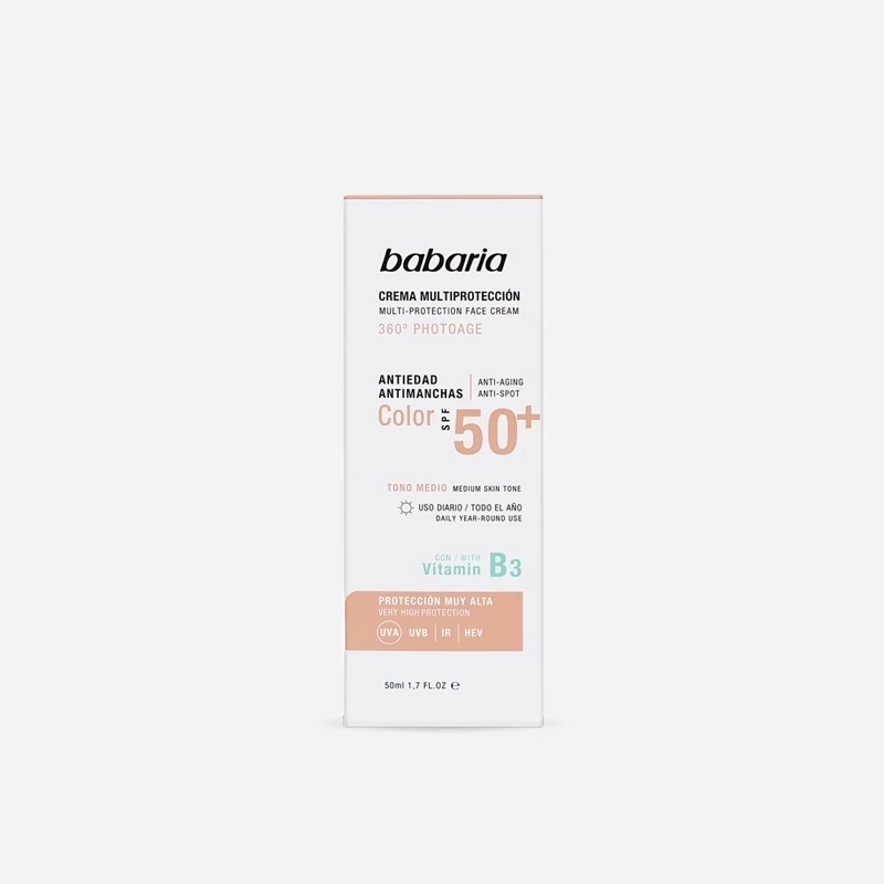 کرم ضد آفتاب رنگی SPF+50 باباریا 50 میل