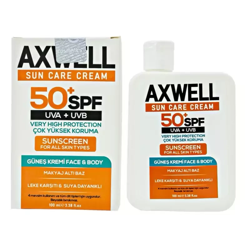 ضد آفتاب آکسول AXWELL ضد لک اس پی اف 50 حجم 100 میل محافظت  بسیار قوی