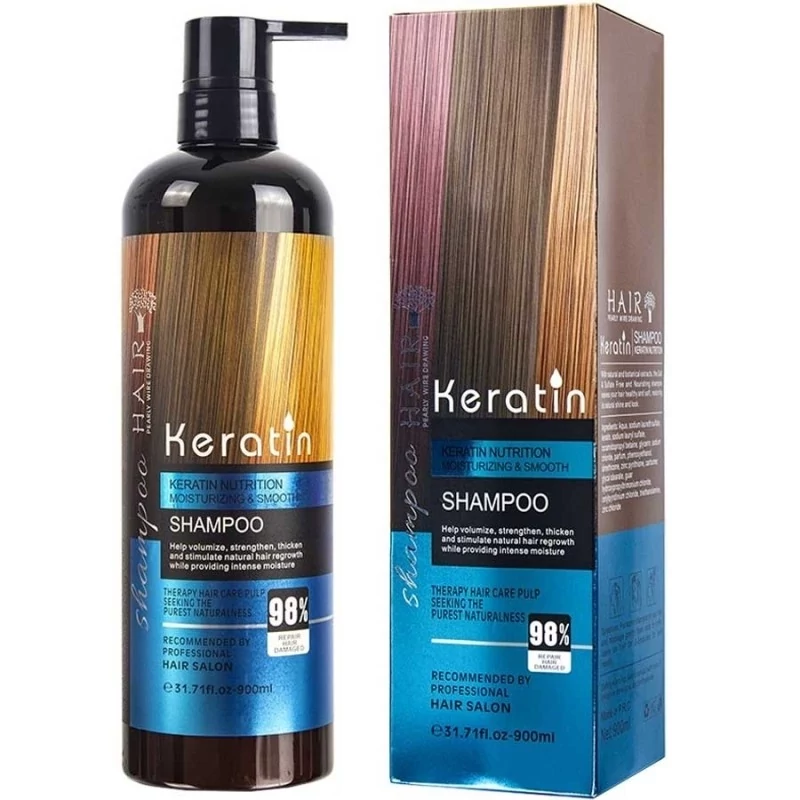 شامپو مو بدون سولفات کراتین 98 درصد Keratin حجم 900 میل