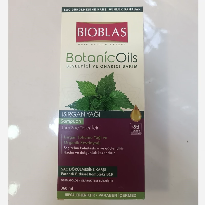 شامپو گزنه بیوبلاس BIOBLAS ضد ریزش قوی برای انواع مو حجم 360 میل
