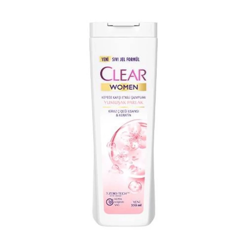 شامپو کلیر ترکیه زنانه درخشان کننده  و ضد شوره حجم 350ml