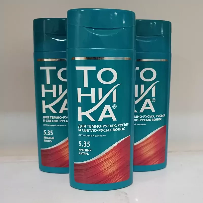شامپو رنگ تونیکا شماره 5.35رنگ کهربای قرمز  اصل روسیه