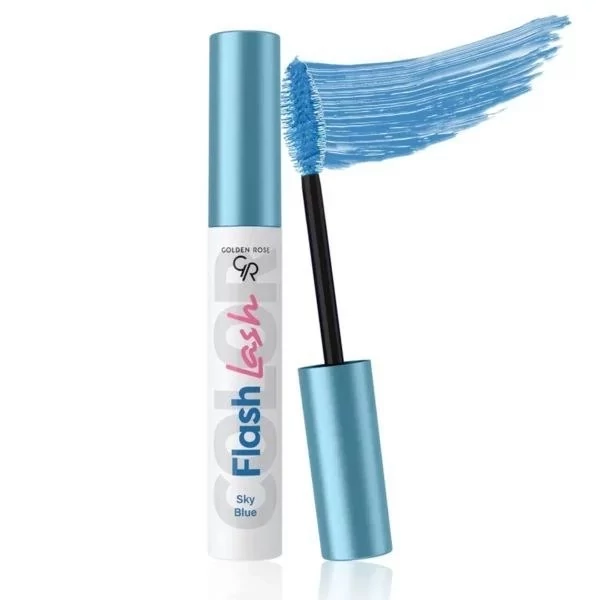 ریمل رنگی flash lashگلدن رز مدل blue sky 03