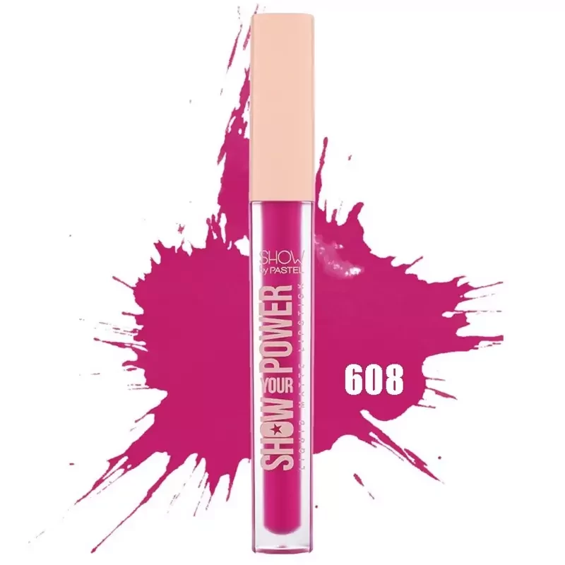 رژ لب مایع مات پاستل مدل SHOW YOUR POWER کد 608