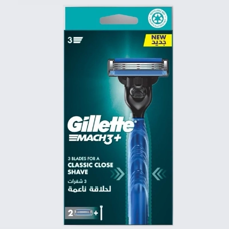 خودتراش ژیلت Gillette مدل Mach 3 یک دسته و دو تیغ اضافه