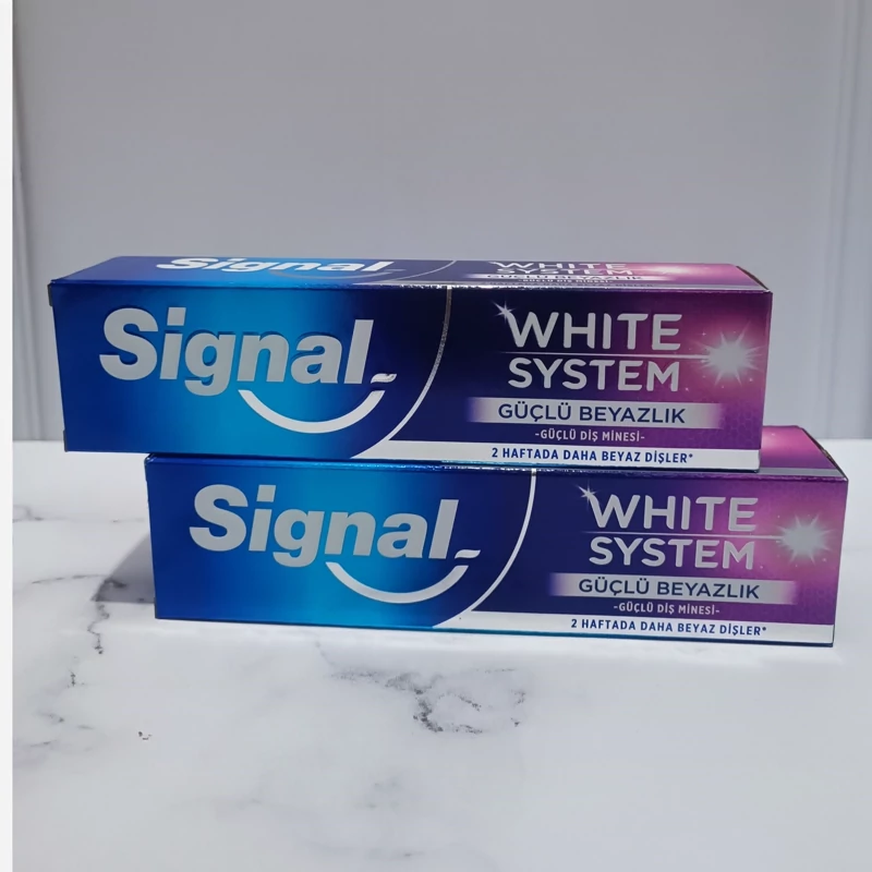 خمیر دندان سفید کننده Signal سیگنال سری white system وایت سیستم  حجم 75 میل (تقویت کننده مینای دندان)