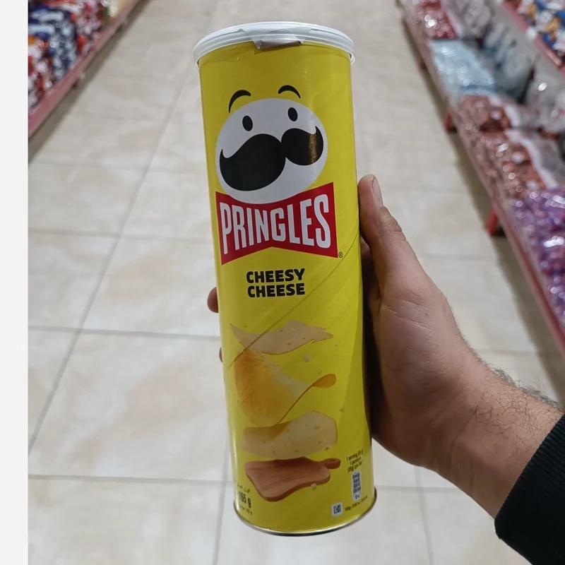 چیپس پرینگلز با طعم پنیری وزن 165 گرم