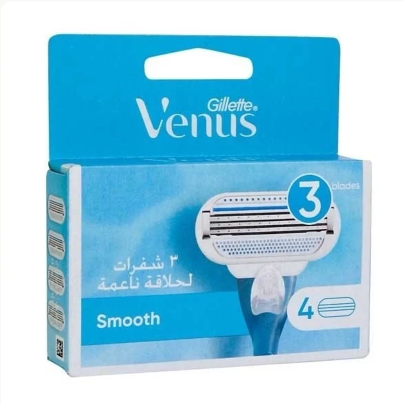 تیغ یدک ونوس 3 تیغه ژیلت 4 عددی مدل (Smooth)
