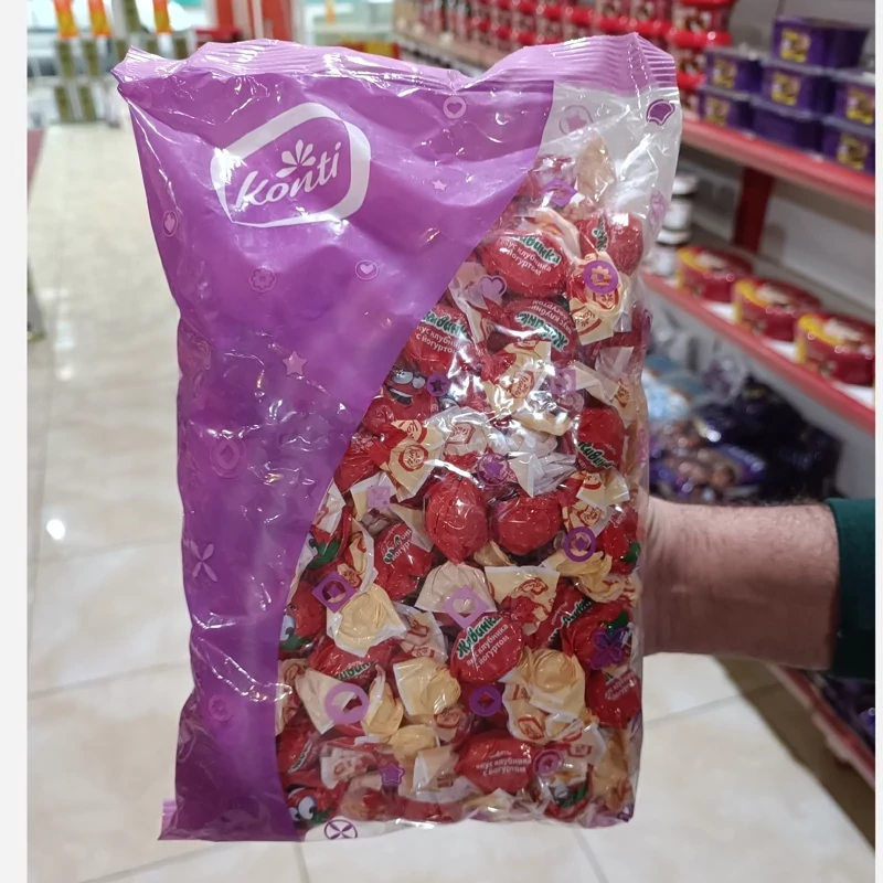 آبنبات ژله ای توت فرنگی کنتی Konti بسته 1 کیلویی