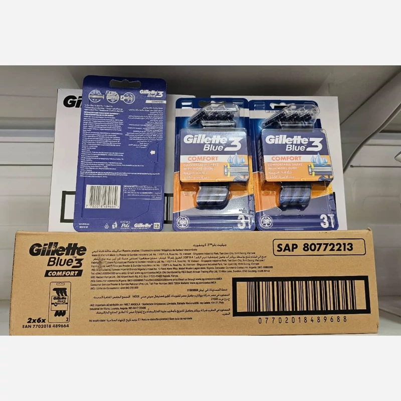 خودتراش سه لبه ژیلت Gillette مدل Blue3 COMFORT بسته 3 عددی