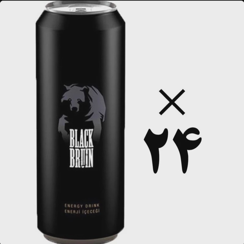 نوشیدنی انرژی زا بلک برن اصلی 500 میلی لیتر پک 24 عددی Black bruin