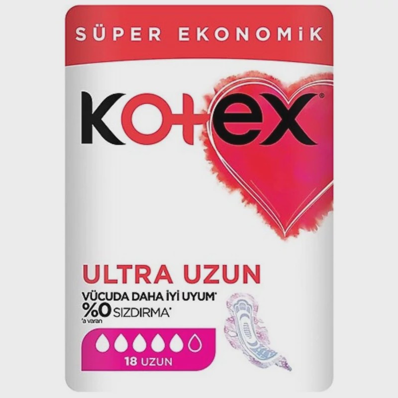 نوار بهداشتی کوتکس مدل Ultra Uzun بسته 18 عددی محصول ترکیه