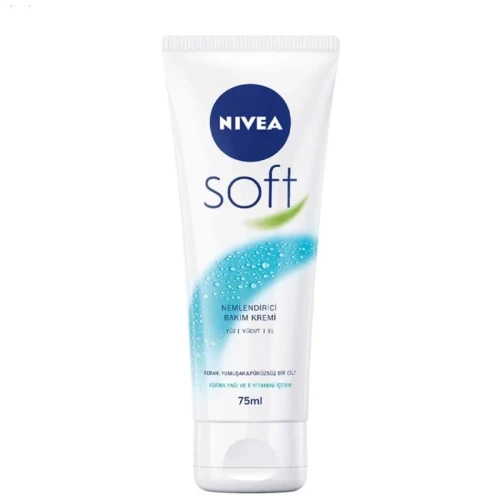 کرم نرم کننده تیوپی دست،صورت،بدن نیوآ اصل محصول آلمان حجم 75 میلNivea Soft Body Cream Tube 75 ml