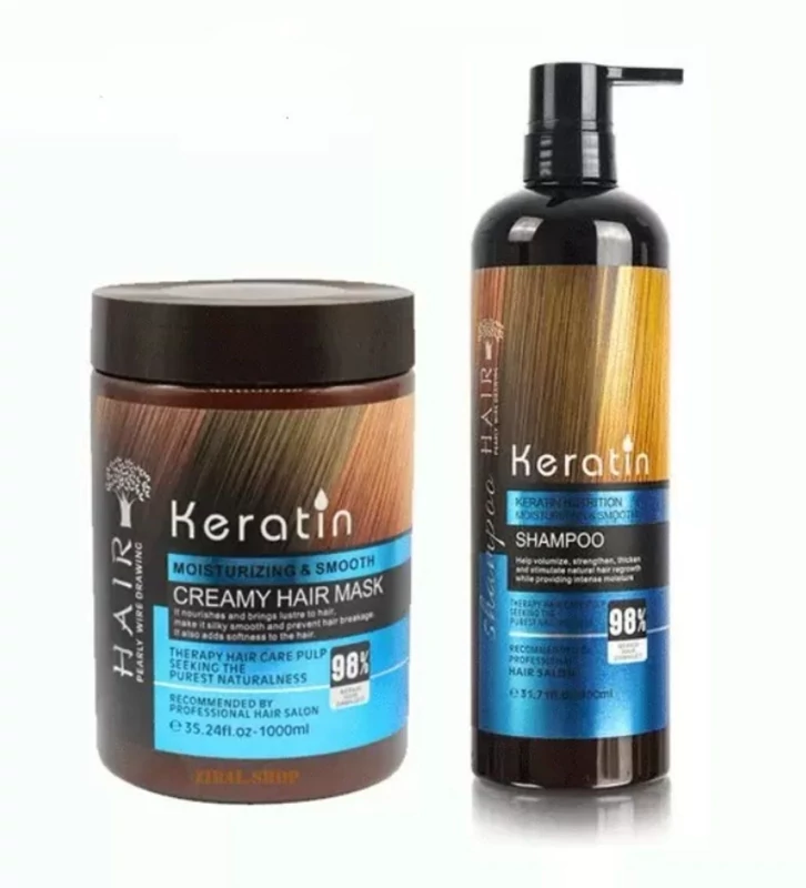 شامپو و ماسک بدون سولفات 98 درصد کراتین-Keratin مدل Hair کپی